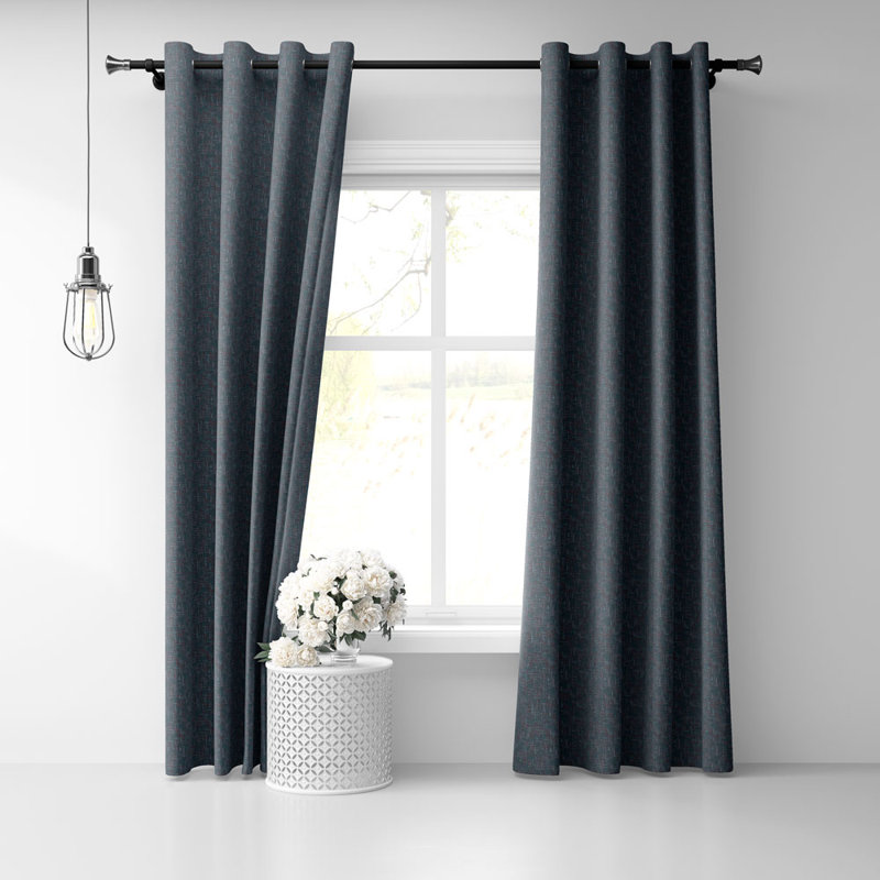 Paire de rideaux semi-transparents avec œillets, l 50 po x L 84 po, Bleu