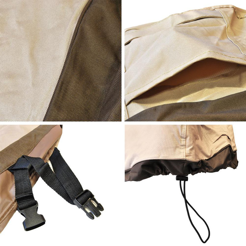 Beige and Brown PVC Grill Cover for Island Grill Top