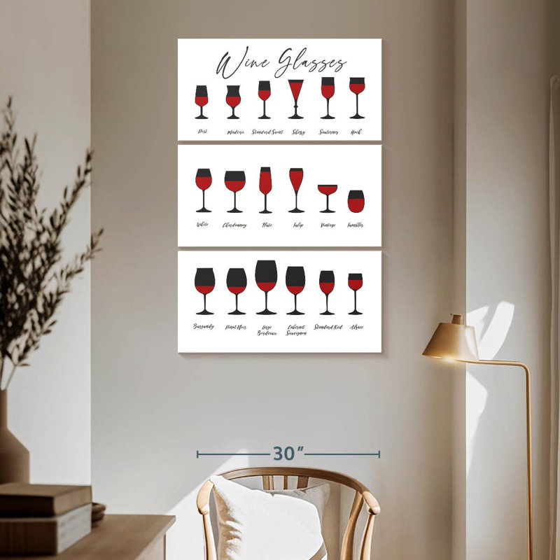 Yarlin Wine Glasses Chart, 65" H x 42" W