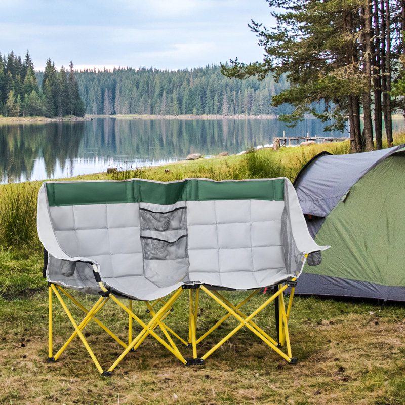 Chaise de randonnée avec tissu enduit de PU pour une durabilité accrue, base stable grise pour la plage et conception pliable pratique.