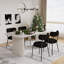 Ensemble de salle à manger rectangulaire à double piédestal avec table de salle à manger de style crème-299976013-301154028-299976010
