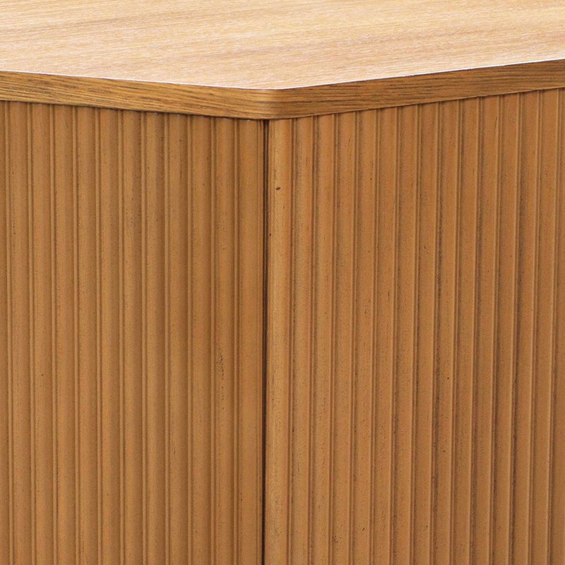 Table hexagonale cannelée, plateau en bois massif, café intérieur creux facile à déplacer, base