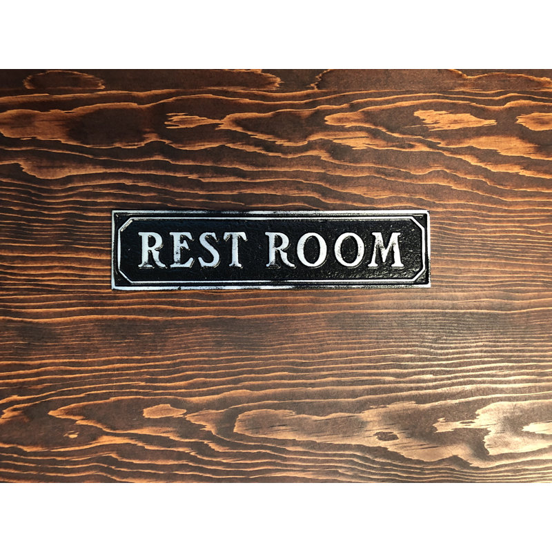 Plaque de porte de toilettes, Aluminium antique noir