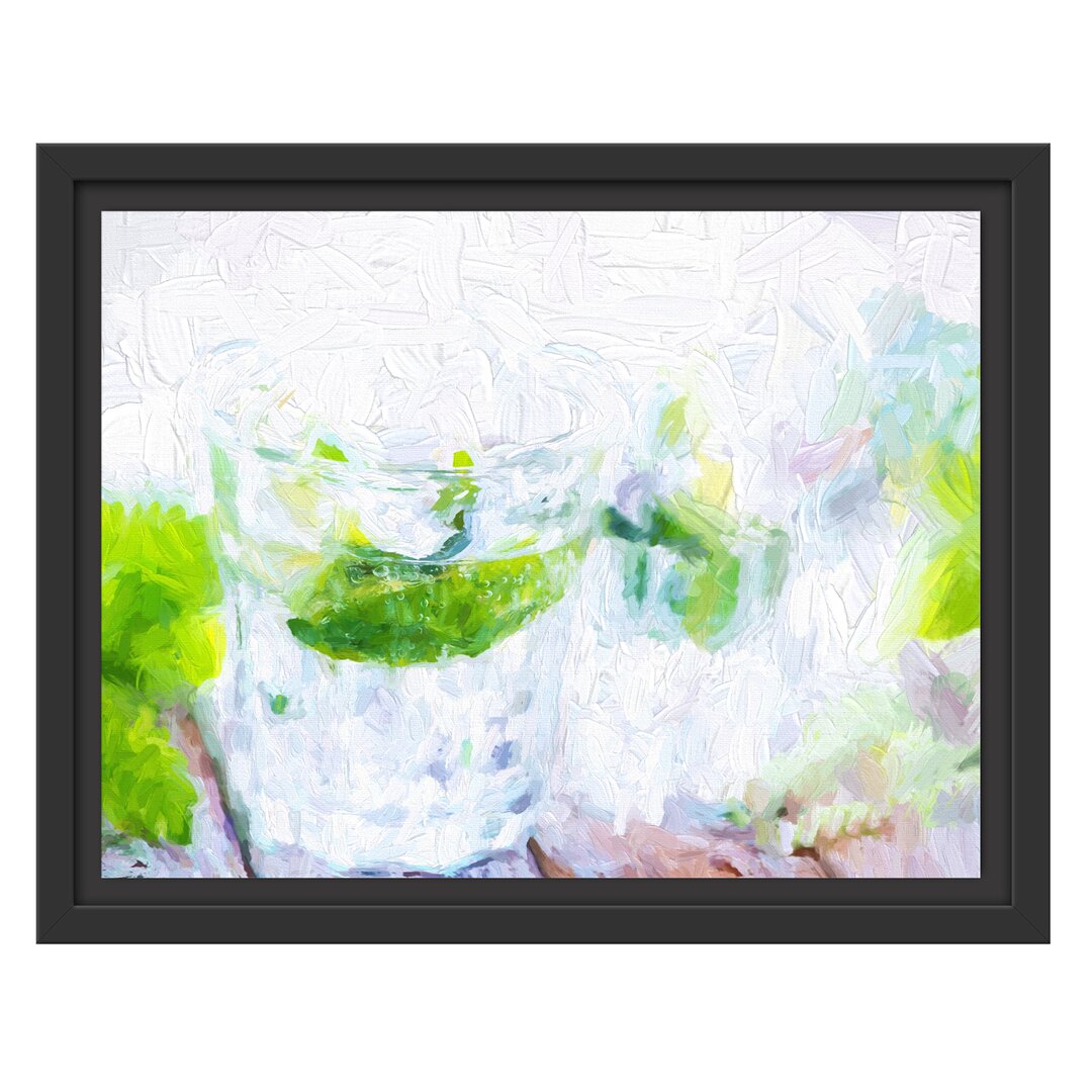 Gerahmtes Wandbild Mojito-Gläser mit Minze