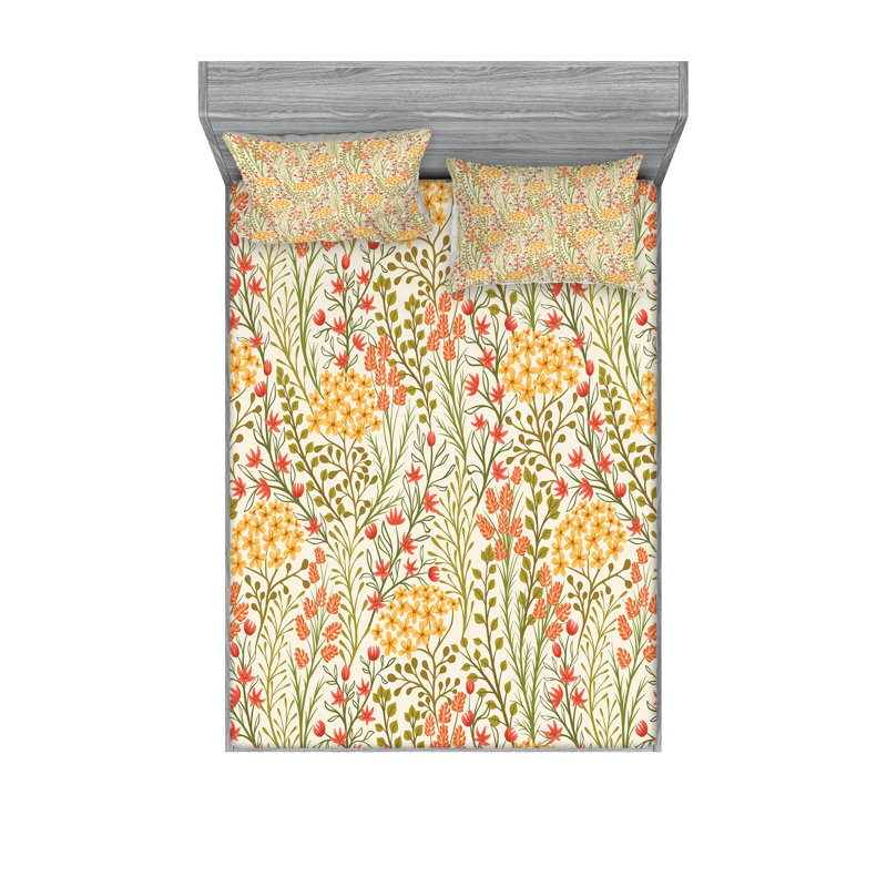 Multicolore drap-housse et coussin décoratif Ambesonne, California King Sheet Set + 5 Additional pieces