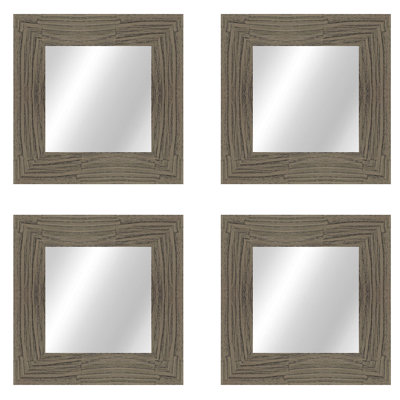 Wood Flat Wall Mirror