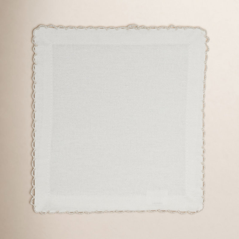 Vessie Cotton Square Napkin, Silver, 18" x 18"