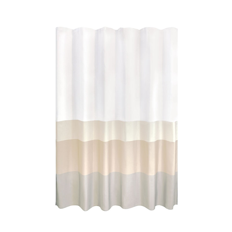 Rideau de douche en polyester iDesign Gradient Stripe - 12 boutonnières - 72 po x 72 po - Cachemire / gris fumée