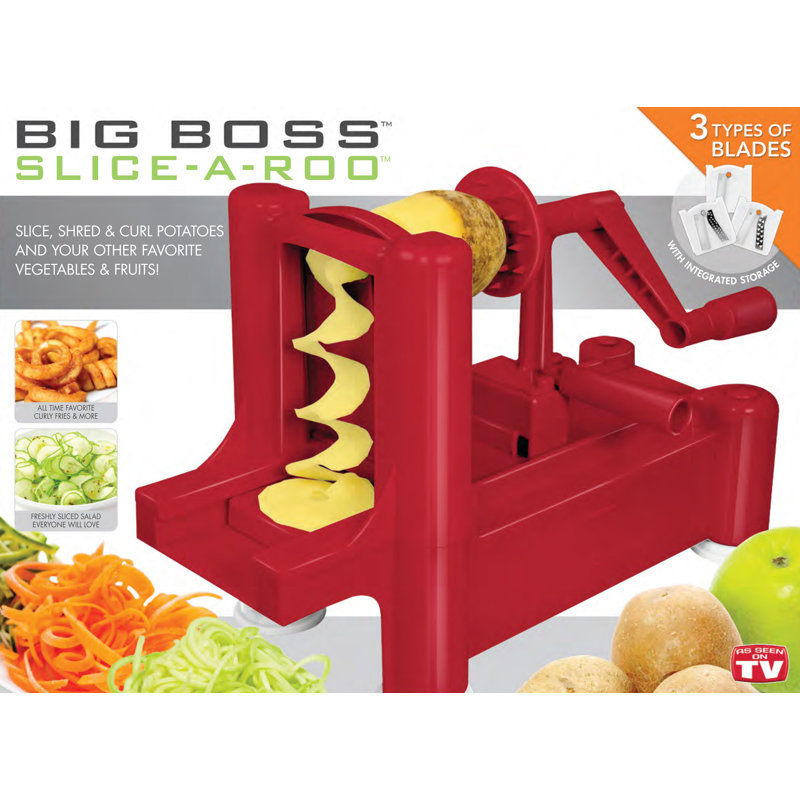 Spiralizer de tranche de fruits et de fruits-a-tige big patron, rouge