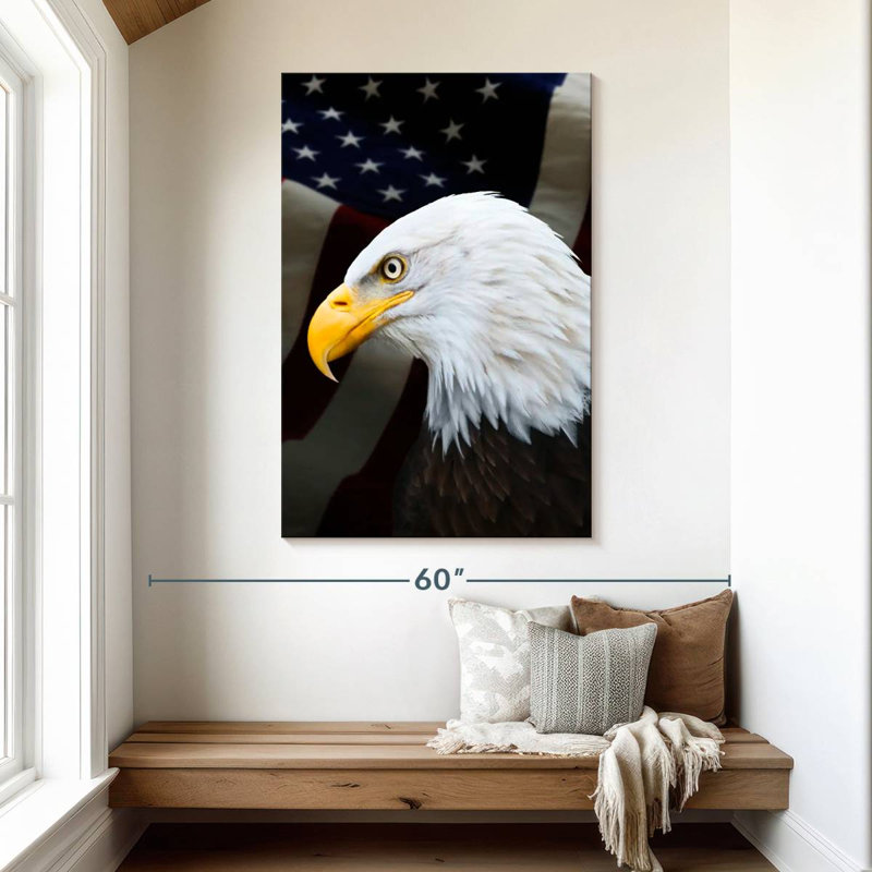 Brampt Patriotic American Bald Eagle, 48" H x 32" W