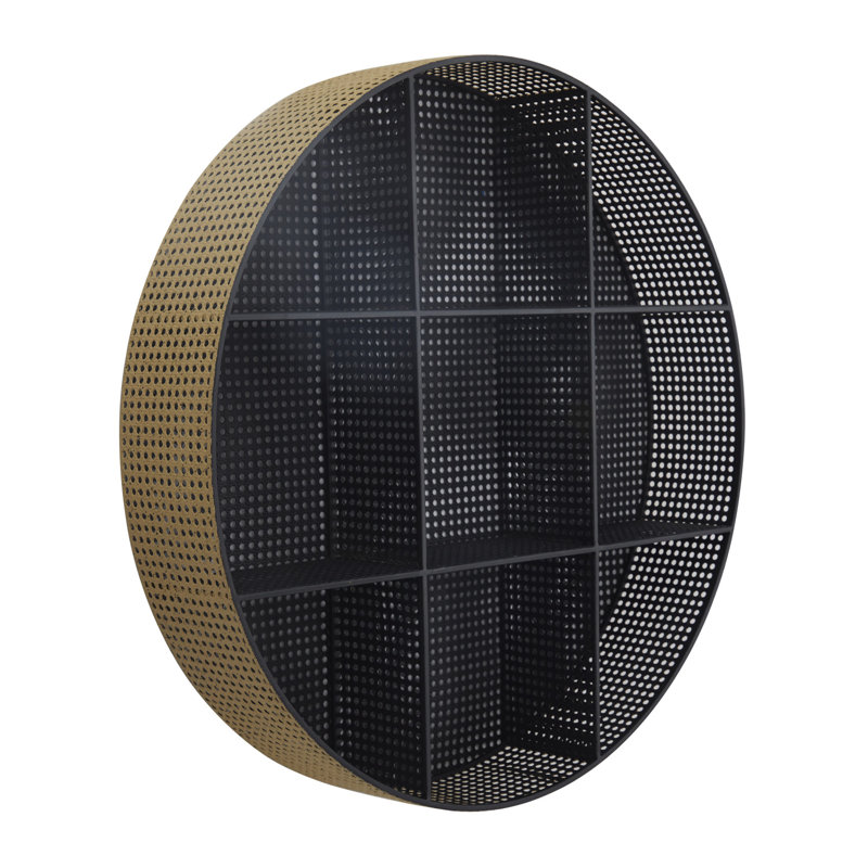 9 Piece Circle Metal Cube Shelf