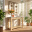 Table console Evergreen Decor, plateau en béton, 107 cm (L) x 40 cm (P) x 79 cm (H), en bois de sapin