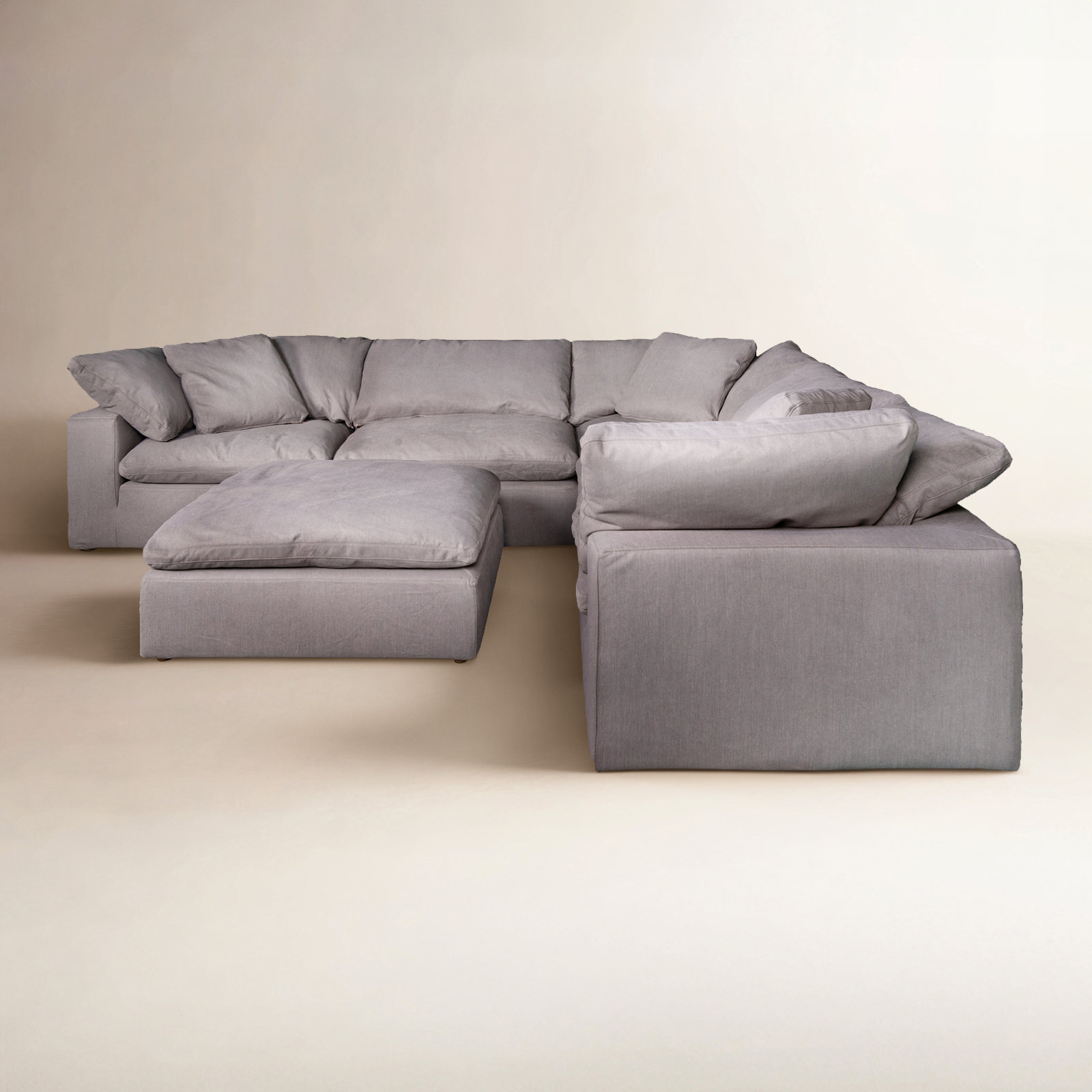 Tila 6 - Piece Performance Fabric Modular Sectional, Light Gray Performance