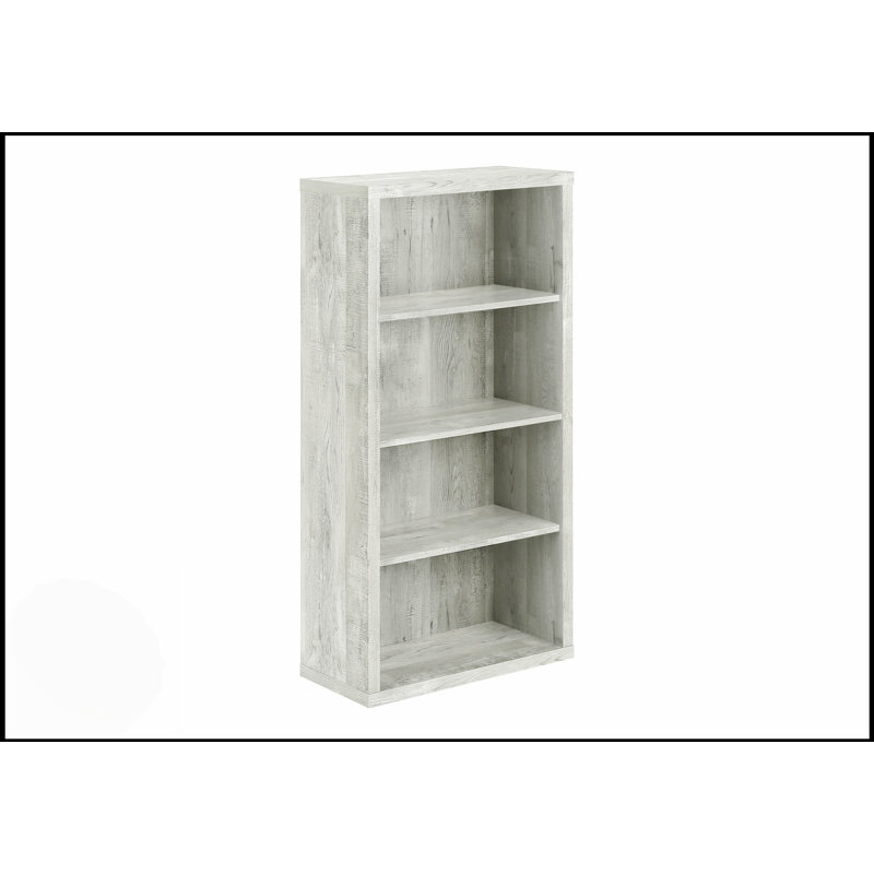 6-Tier Transitional Bookshelf With Adjustable Shelves For Office And Bedroom, Grey Laminate Finish, Durable And Stylish Storage Solution
