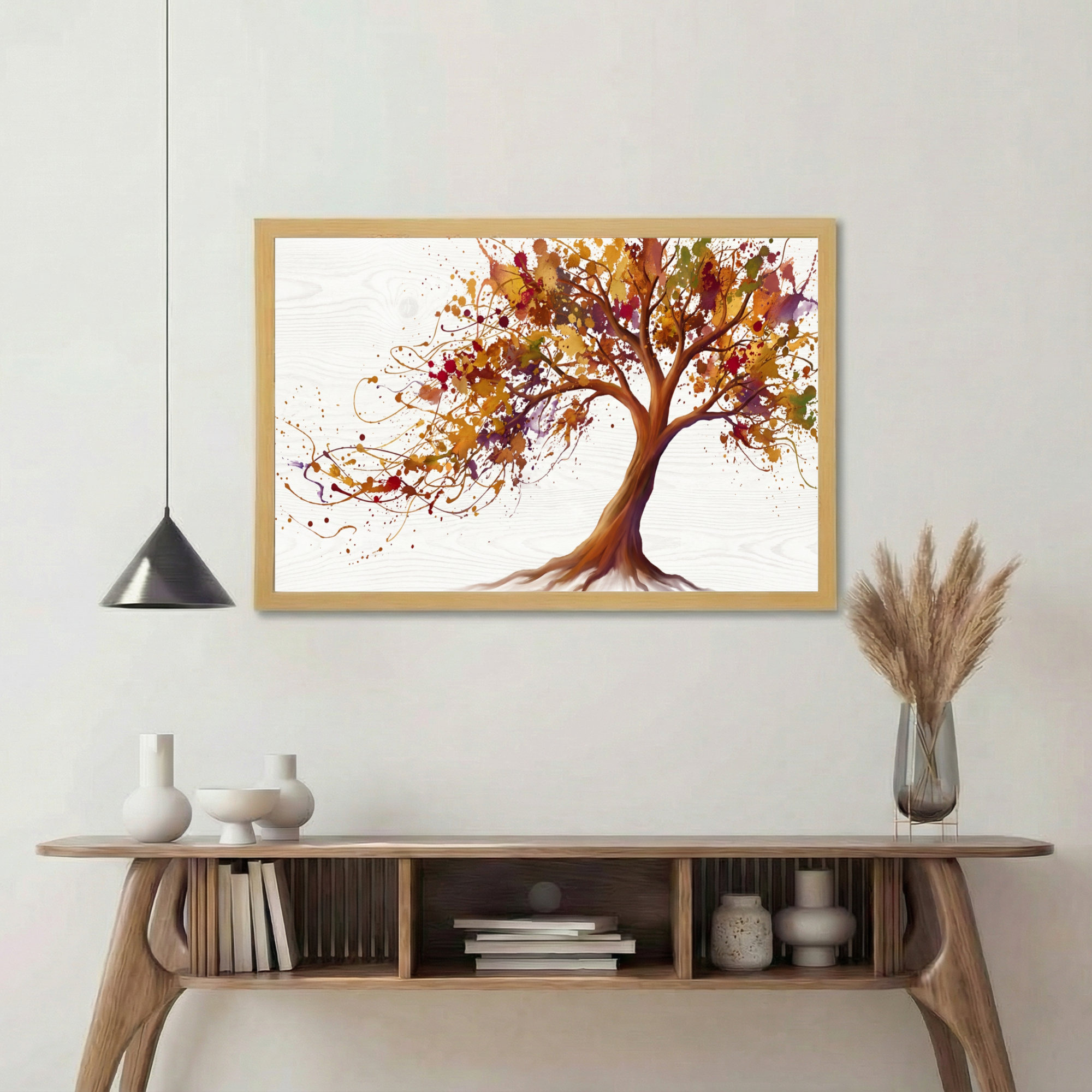 Winston Porter Abstract Tree With Colourful Leaves Canvas Wrapped Wall ...