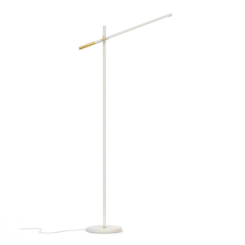 Abingd 155cm Matte LED Task Floor Lamp, Matt White