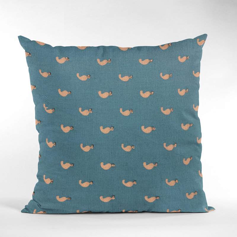 Coussin damassé perlé, 26 po x 26 po, bleu
