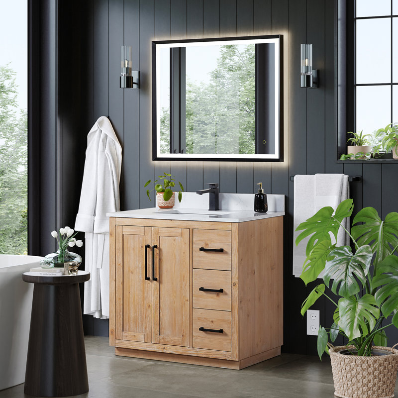 Ensemble de meuble-lavabo simple 36 po avec grain Cicero