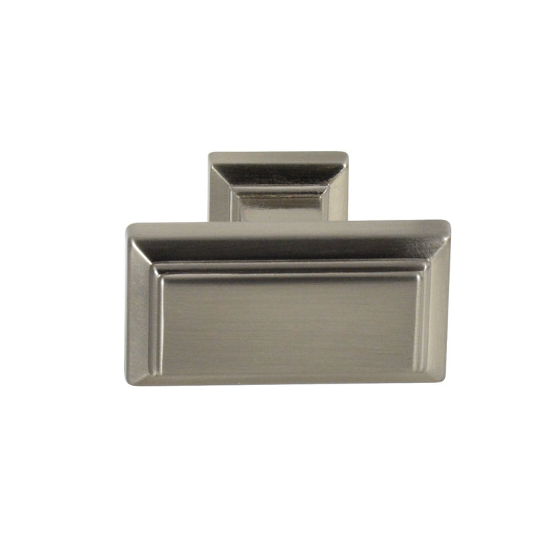 Poignée rectangulaire de 1,3 po de longueur, Nickel brossé