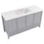 Meuble-lavabo et lavabo Modern 60 ", panneau de fibres à densité moyenne en bois massif, grand espace de rangement, gris-bleu