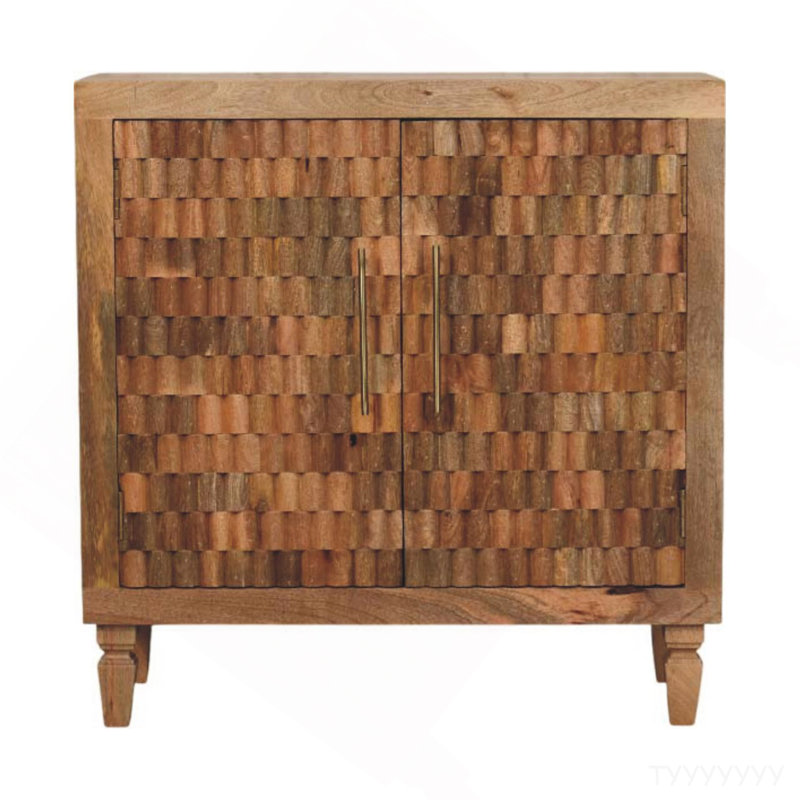 Solid Wood Marbella Cabinet,Brown,2-Drawers