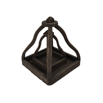 Bell Farmhouse Wooden Lanterns-Nesting Pair-White