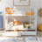 Full Over Full Bunk Bed With Drawers, Convertible Beds, White-282379786-282379787