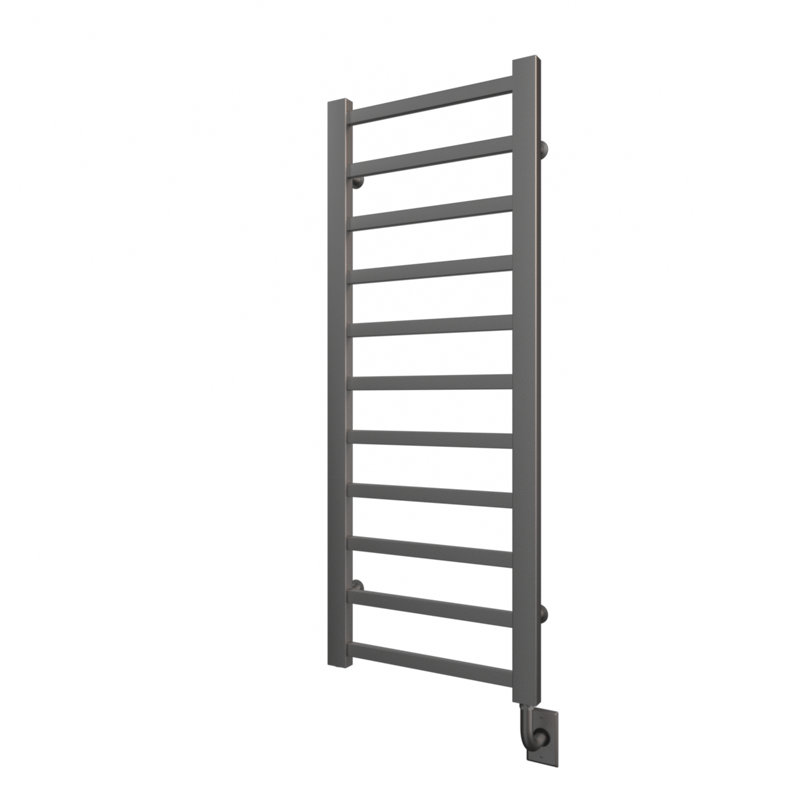 Chauffe-serviettes électrique mural 19,5 "x50,5" Milano, Nickel brossé, H 50,5 po x l 19,5 po x P 3 po