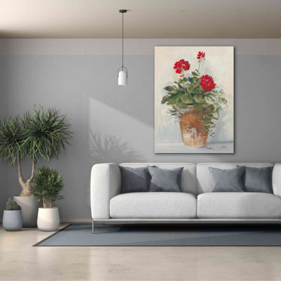«Aanchal Pottot Geraniums II Light on Canvas» par Carol Rowan, reproduction