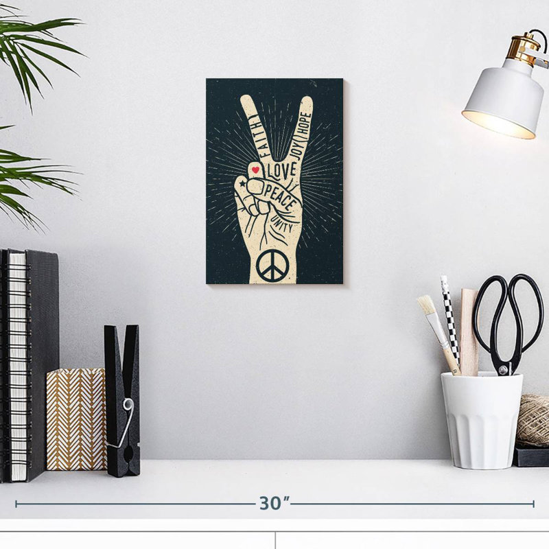 Khadjiah Peace Sign Typography, 12" H x 8" W