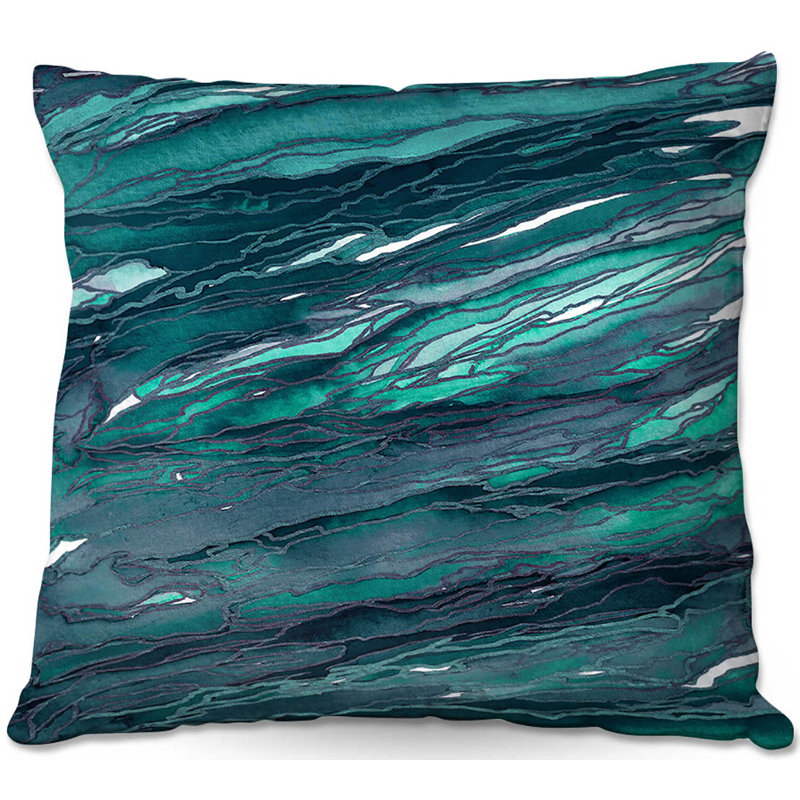 Reversible Throw Pillow, 18" x 18", Teal