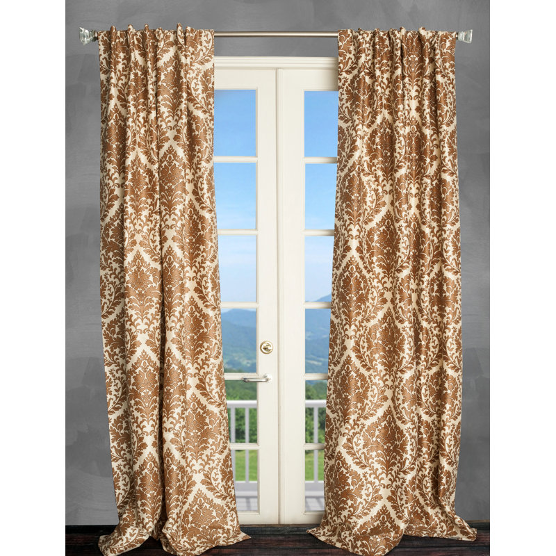 Marvale Semi Sheer Curtain Single Panel, Chocolate, 50" W x 108" L