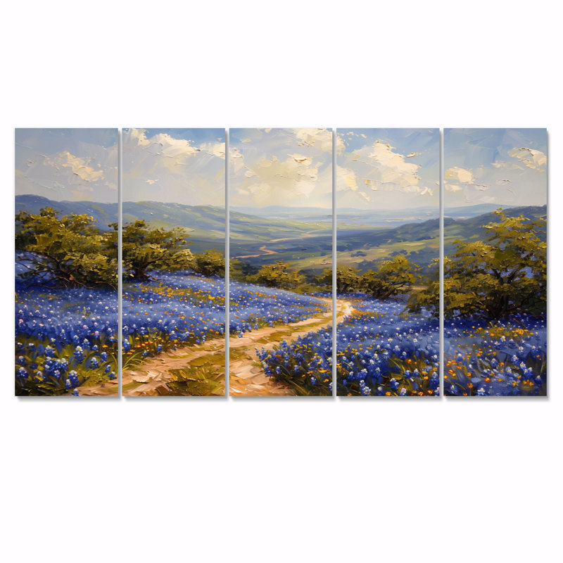Ensemble d'art mural Futch - Blue Bonnets, H 32 po x l 80 po
