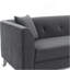Canapé rembourré en tissu gris 90 po avec pieds en acier inoxydable brossé Wynnora