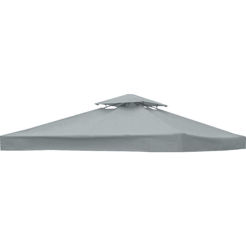 2-Tier Replacement Top Fabric for 3x3m Gazebo Pavilion Roof Canopy, Grey
