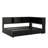 A Full-Sized Metal Daybed That Includes An Integrated Pull-Out Trundle And Built-In Storage Compartments-481029197