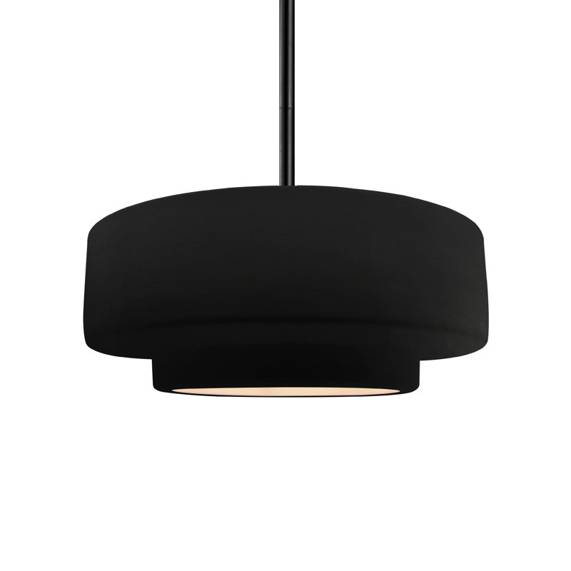 Luminaire suspendu à 1 lumière Meydan, Noir mat carbone, H 5,25 po x l 14,5 po x P 14,5 po, Matte Black
