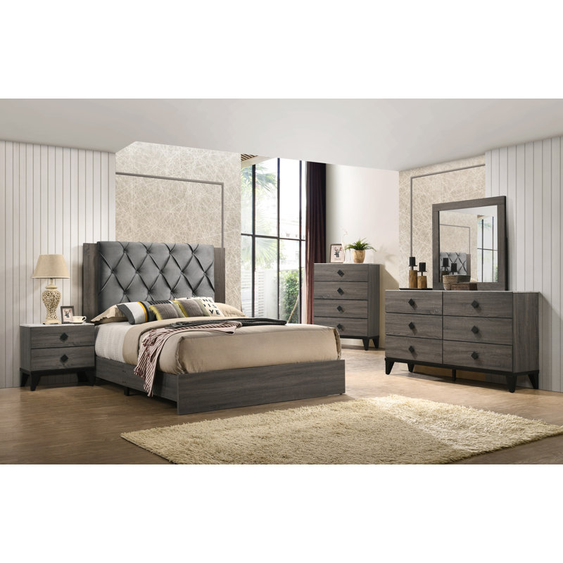 Ensemble de chambre à coucher standard Coletta, Reine