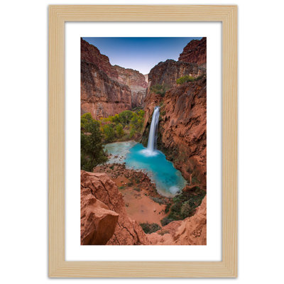 Waterfall Rocks Nature 1 Piece Single Picture Frame Wall Art