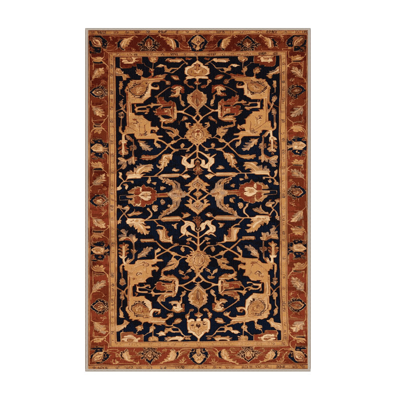 Machine Washable Persian Brown Area Rug, Rectangle 8' x 10'