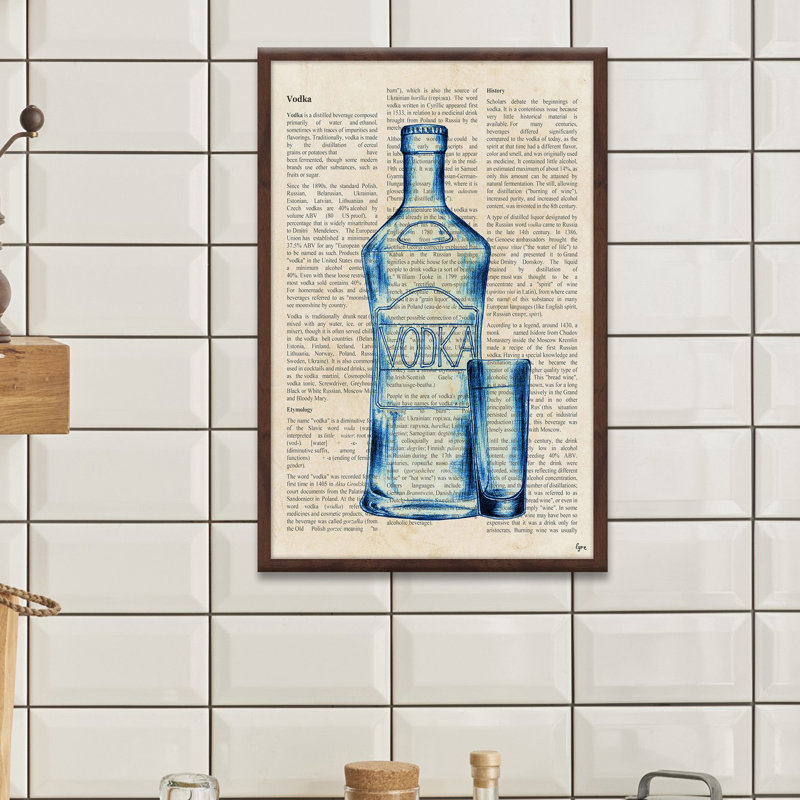 Impression de la vodka bleue - cadre photo, H 30 po x l 20 po x P 1,5 po
