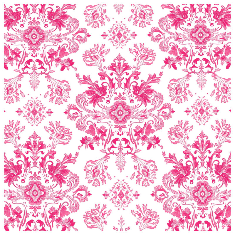 Coussins en damas rose, 26 x 26 pouces