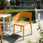 Chaise tropicale orange à un côté en polypropylène pour les salles à manger
