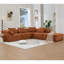 Canapé modulaire en forme de L de 142 po, sans assemblage, canapé 5 pièces, canapé-lit convertible, canapé entièrement compressé, canapé à 5 places et repose-pieds, chenille, orange-144307768