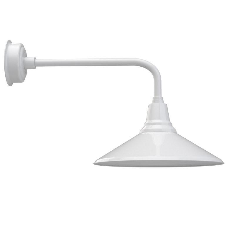 Luminaire de grange d’extérieur Albali, Blanc, H 16,47 po x l 18 po x P 35,25 po