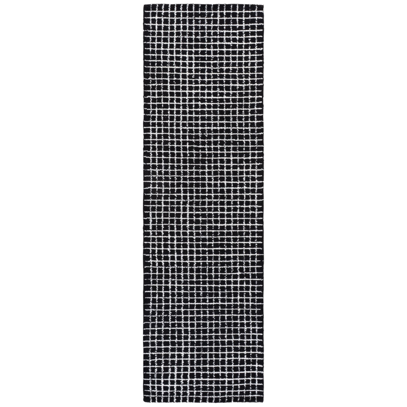 Tapis abstrait abstrait touffeté à la main Performance, Tapis de couloir 2 pi 3 po x 8 pi