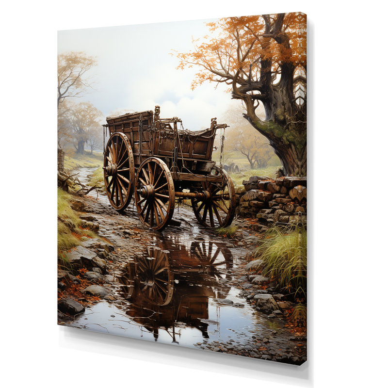 Watercolor Old Carriot Cart Memory, Toile tendue, 20" H x 12" W