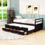 Lit simple avec lit gigogne coulissant et tiroirs de rangement-1234419005
