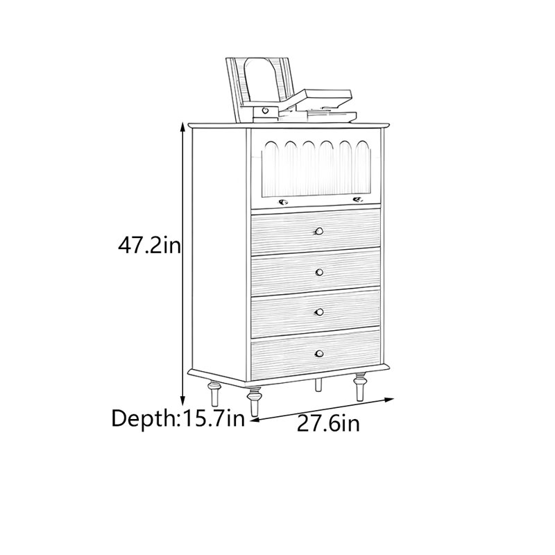 Swanner, H 47,2 po x l 27,6 po x P 15,7 po