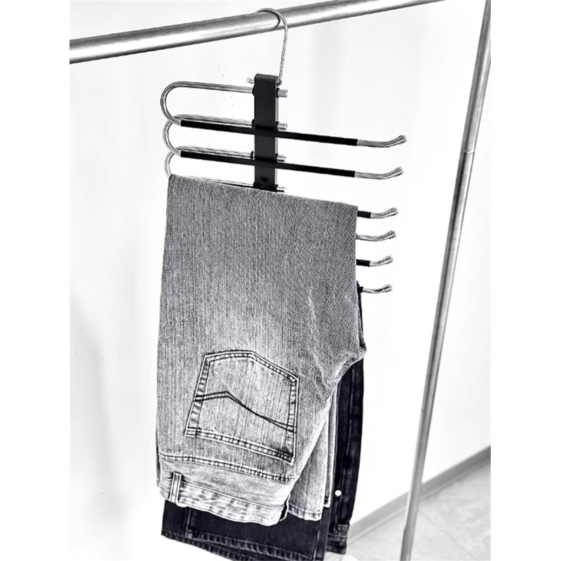 Cintre pour pantalons pliable en acier inoxydable, 4